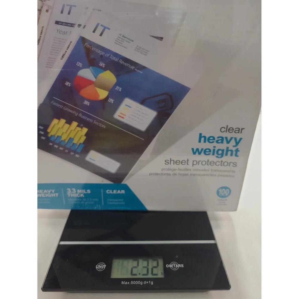 Office Depot Clear Heavy Weight Sheet Protectors 100 count 8 1/2